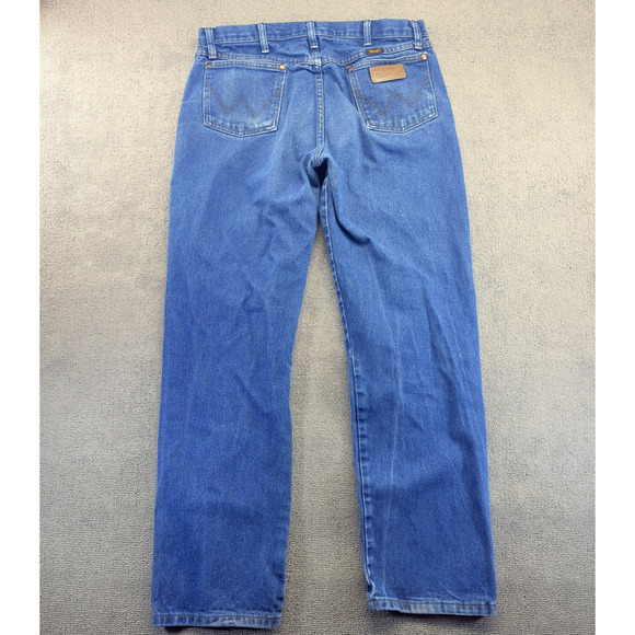 Wrangler Jeans Men's 34x32 Blue Cotton Denim Cowboy Cut Original Fit Retro Y2K - Picture 3 of 9